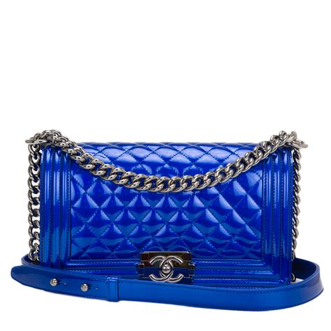 chanel boy bag metalic blue|chanel boy flap bag price.